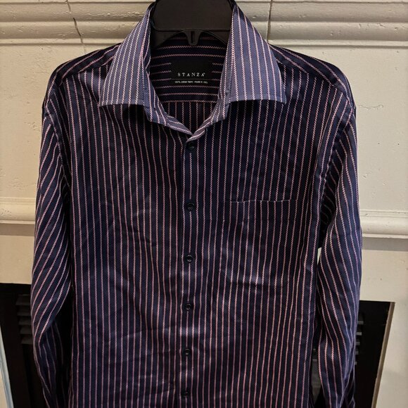 Stanza Long Sleeve Dress Shirt, Mens 42 cm/16.5 - Picture 1 of 15